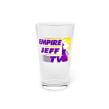 EmpireJeffTV Purple and Gold Logo Pint Glass, 16oz