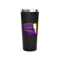 EmpireJeffTV Purple and Gold Logo Copper Vacuum Insulated Tumbler, 22oz